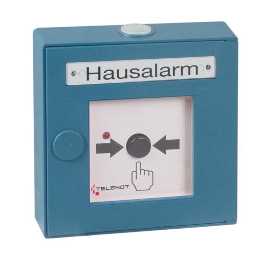 Der Handfeuermelder im blauen