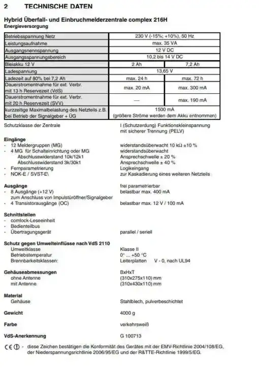 Telenot Einbruchmeldezentrale Complex 216H – Bild 6