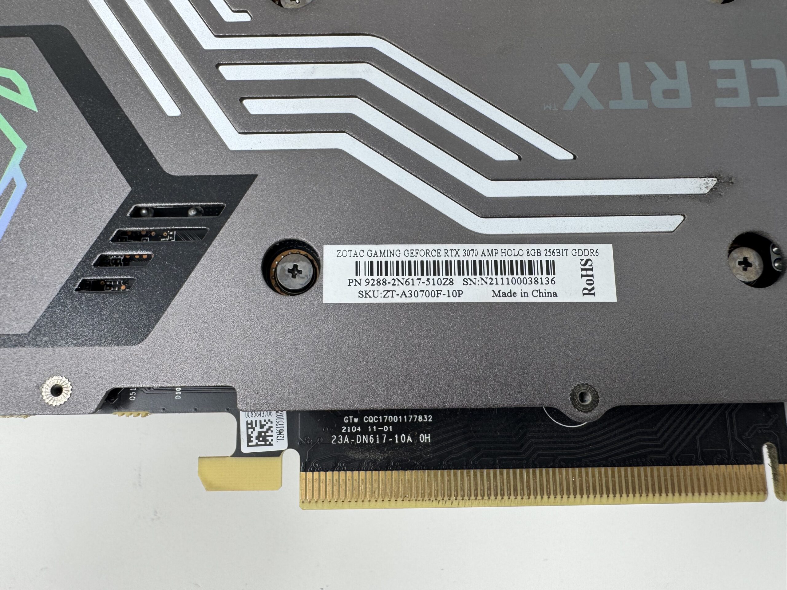 ZOTAC GAMING GeForce RTX 3070 AMP Holo LHR gebraucht – Bild 4